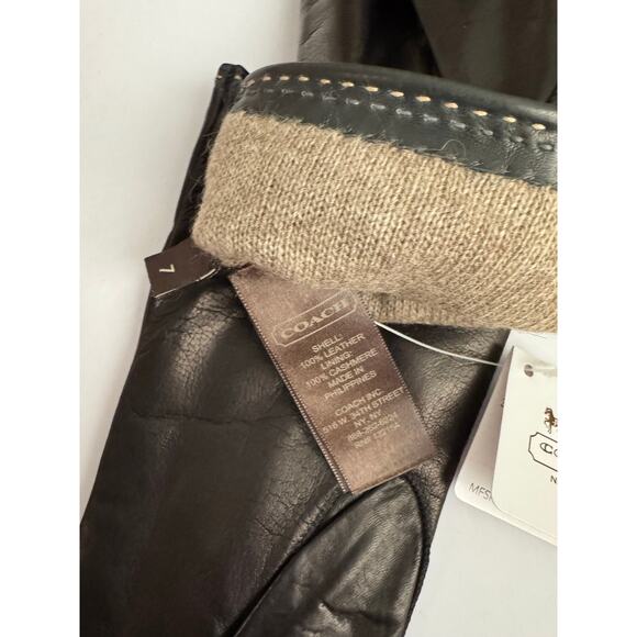 Coach Womens 83875 Black Leather Cashmere
Gloves Size 7 NWT! - Picture 6 of 6